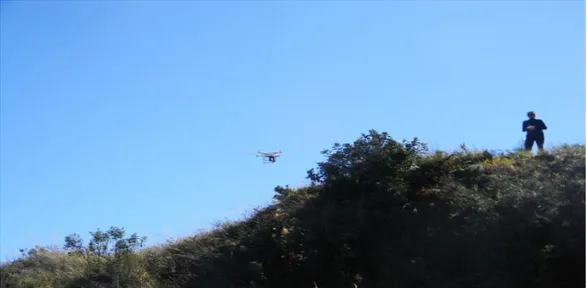 Figura 5. Dron utilizados para la investigación en el Monte Puñay,  Aguirre (2016) 