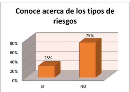 GRÁFICO  4.  Conoce acerca de los tipos de riesgos. 