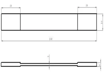 Figura 28. Dimensiones de la probeta de tracción 