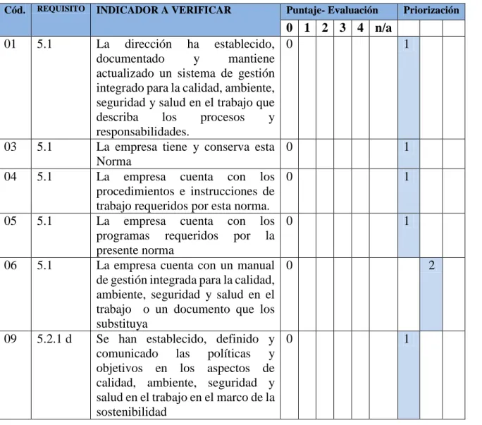 Tabla 12: Priorización de nudos críticos. 