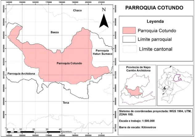 Figura 2. Mapa de ubicación de la parroquia Cotundo 