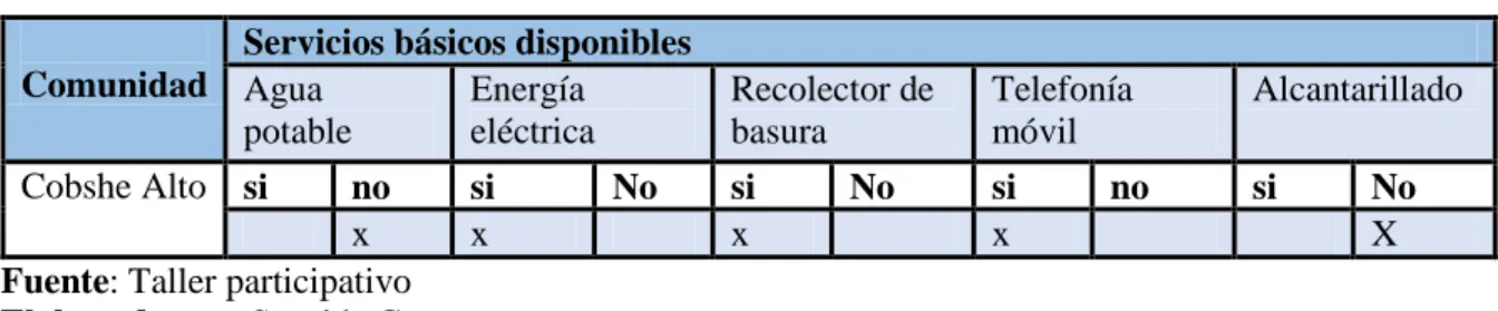 Cuadro N°  7. Servicios básicos 