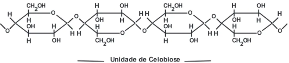 Figure 1. Structure of cellulose; central part of the molecular chain [8].