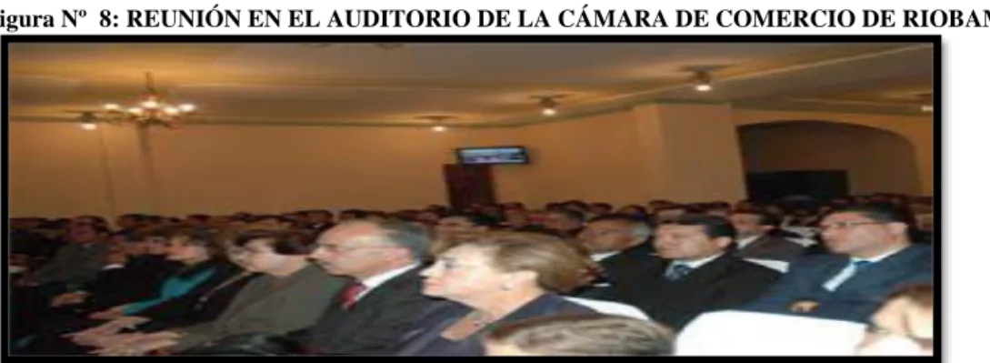 Figura Nº  8: REUNIÓN EN EL AUDITORIO DE LA CÁMARA DE COMERCIO DE RIOBAMBA 