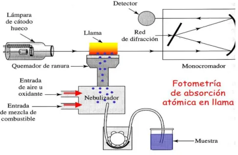 Figura  3-2. Proceso de atomización en una llama 