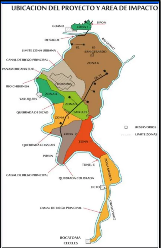 Figura  2.1 Ubicación del Proyecto y Área de Impacto.                                              