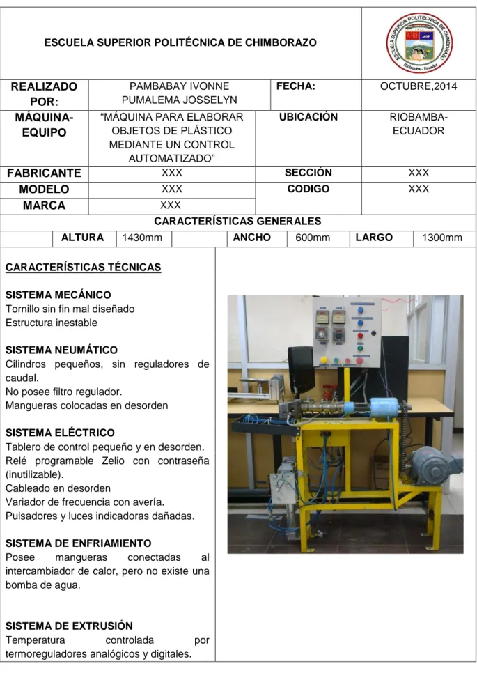 TABLA  III.  I  FICHA  DE  LAS  CARACTERÍSTICAS  GENERALES    DE  LA  MÁQUINA  ANTERIOR 