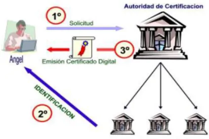 Figura ll.7 Proceso de obtención de un certificado digital 