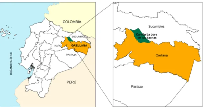 Figura 1. Ubicación del cantón La Joya de los Sachas