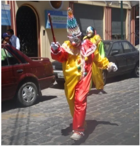 Gráfico I.04 El Payaso (Bufón) Personaje de la fiesta Popular Riobambeña  Fuente: Galo Vallejo – Estudiante de Diseño Gráfico 