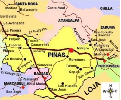 Gráfico N°3.- Mapa del cantón Piñas. 