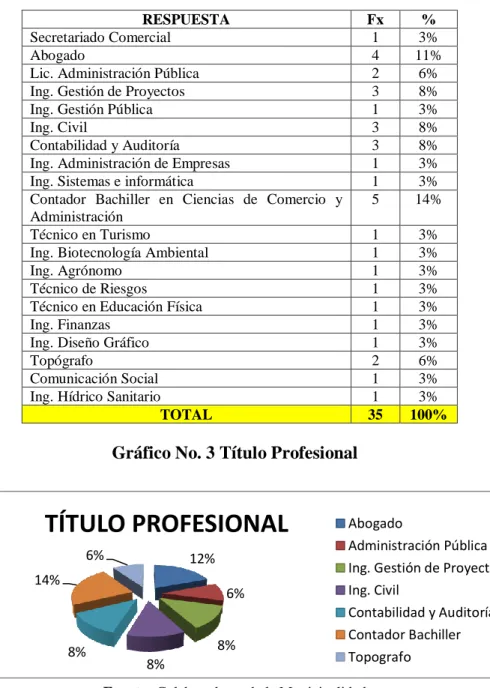 Gráfico No. 3 Título Profesional 