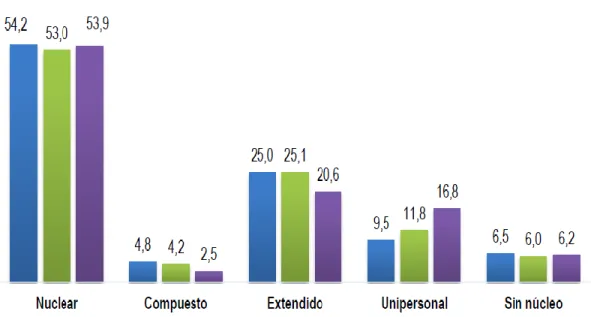 Figura 7. Composición de tipos de familia, según INEI   (Fuente: INEI, 2017a, p. 360) 