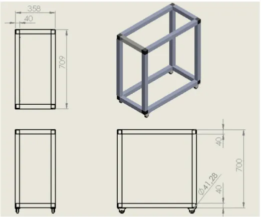 Figura IV.35. Diseño de la mesa para el módulo. 