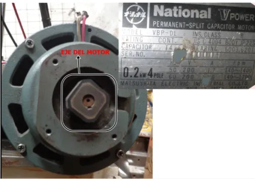 Figura III.45. Motor evaluado para el proceso 