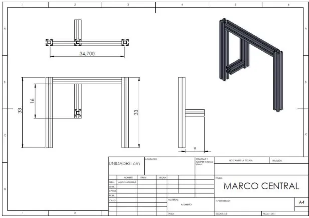 Fig. III.3 Diseño del marco central. 