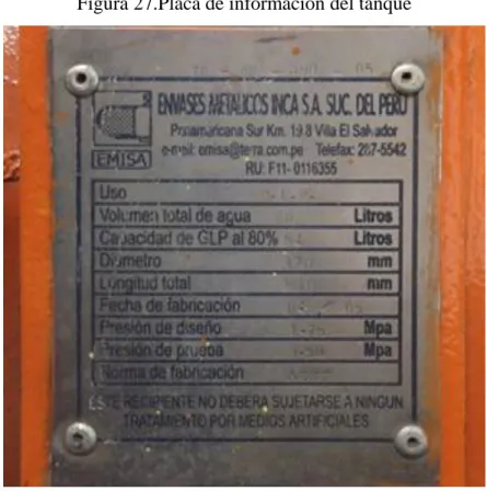 Figura 27.Placa de información del tanque 
