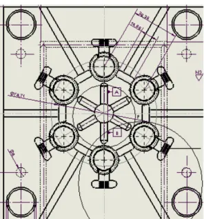 Figura 5.1 Distribución de la placa porta molde 