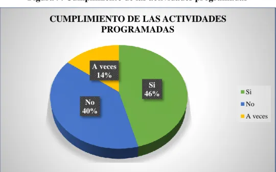 Figura 9. Cumplimiento de las actividades programadas 
