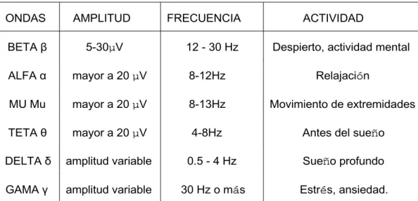 Tabla III.II: Resumen del Grupo de Se ñ ales EEG.  