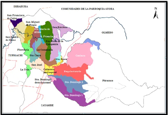Gráfico Nº1: Mapa división política de la parroquia San José de Ayora 