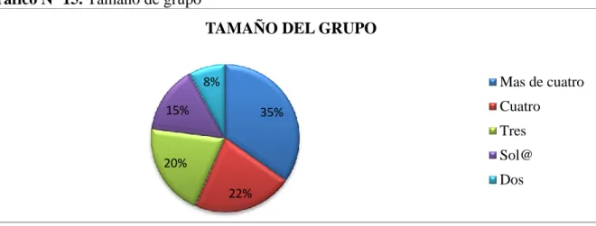 Gráfico N o  15. Tamaño de grupo 