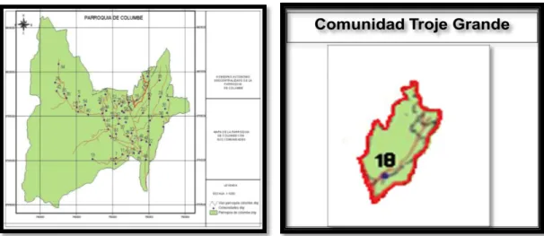 Gráfico Nº 4: Mapa de la parroquia con sus asentamientos humanos. 