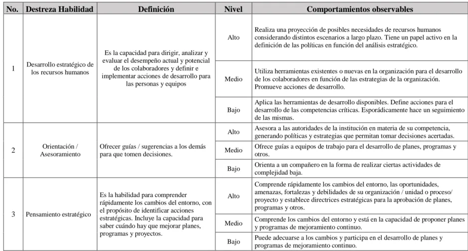 Tabla 2 2 CATÁLOGO DE COMPETENCIAS TÉCNICAS 