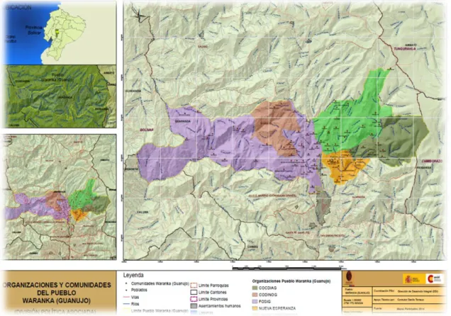 Figura 1-1      Mapa de las Comunidades de Guanujo. 