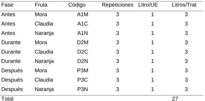 Cuadro 2.   ESQUEMA DEL EXPERIMENTO.  