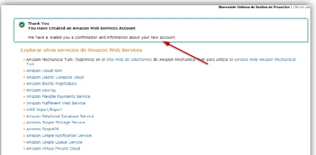 Figura III - 4 Formulario de datos y Contrato de cliente de AWS