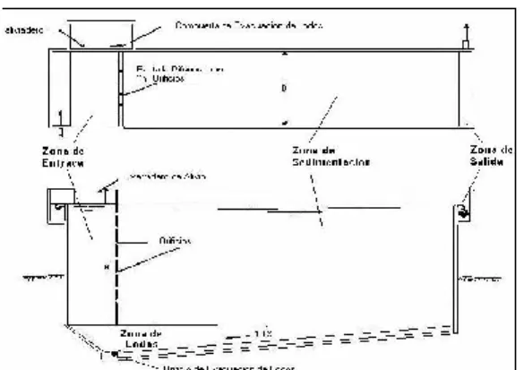 Figura 1 Zonas de un Sedimentador Convencional                                                                