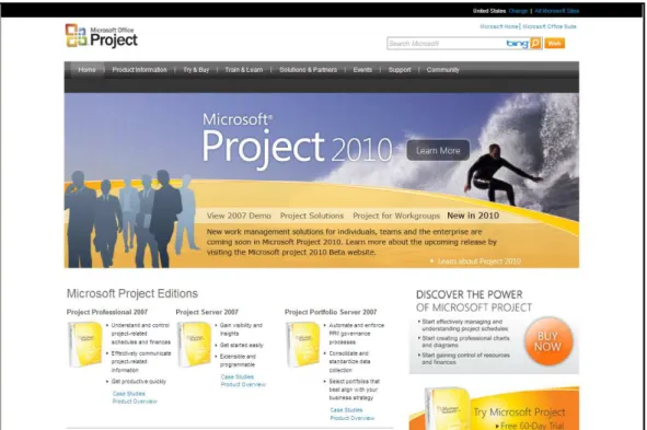 FIGURA I.4:  Pantalla de Microsoft Project 2010 