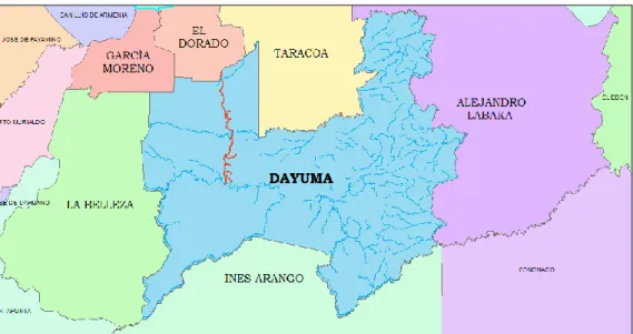 Figura Nº 4: Límites parroquiales de Dayuma 