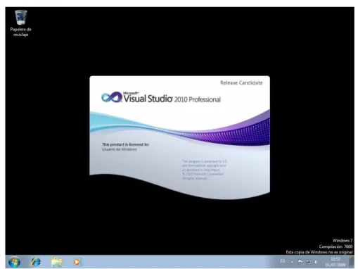 Figura IV.61: Inicio de Visual Studio 2010 