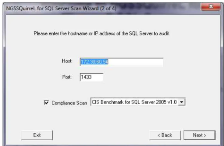 Figura IV.28. Ingreso de la dirección IP de SQL Server 