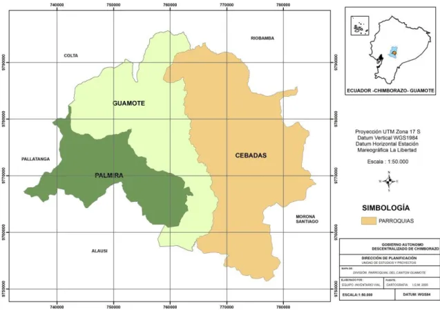 Figura 2 - Mapa del Cantón Guamote. 