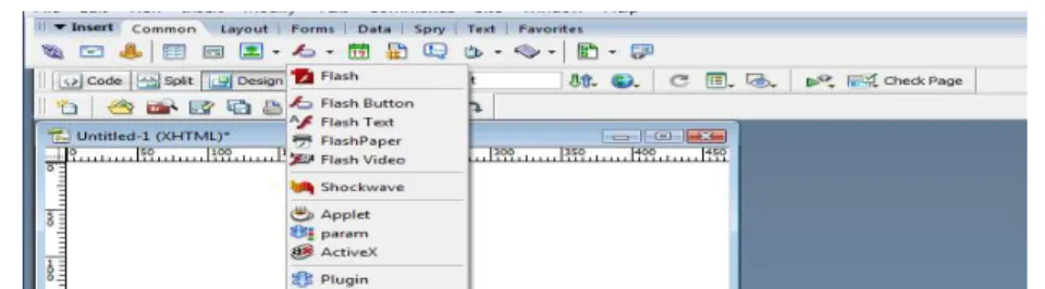 Figura II.6: Paneles e inspectores Adobe Dreamweaver CS3 