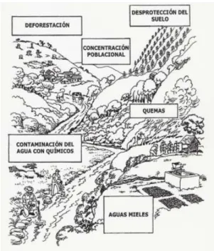 FIGURA 2 .  Zonas que afectan a una Microcuenca 
