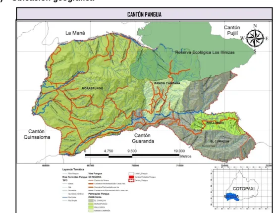 Gráfico N° 01: Mapa de ubicación del cantón Pangua. 
