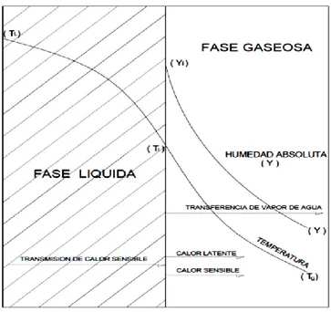 Fig. 1.2.2.-1 Condiciones en una Torre de Enfriamiento   