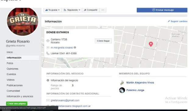 Foto de perfil e información 