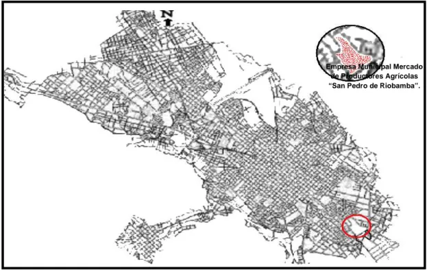 Figura  4. Mapa de la Ciudad de Riobamba – ubicación de la EP-EMMPA 