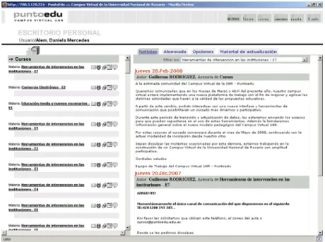 Figura 8: Escritorio personal de un tutor 