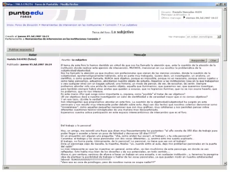 Figura 9: Ejemplo del desarrollo de un Foro 
