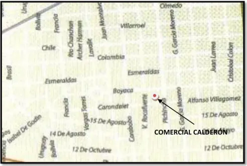 Figura No 1 Ubicación  geográfica del “Comercial Calderón” 