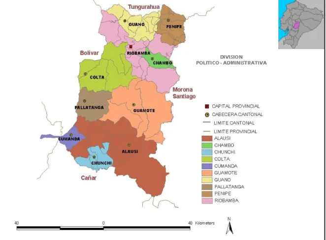 Gráfico 1. Mapa de ubicación geográfica del cantón Riobamba. 