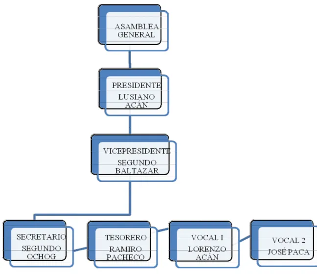 Figura N° 1: Estructura administrativa y política de la comunidad.