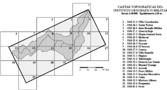 Figura 3. Base cartográfica para la confección del modelo digital de elevaciones. 
