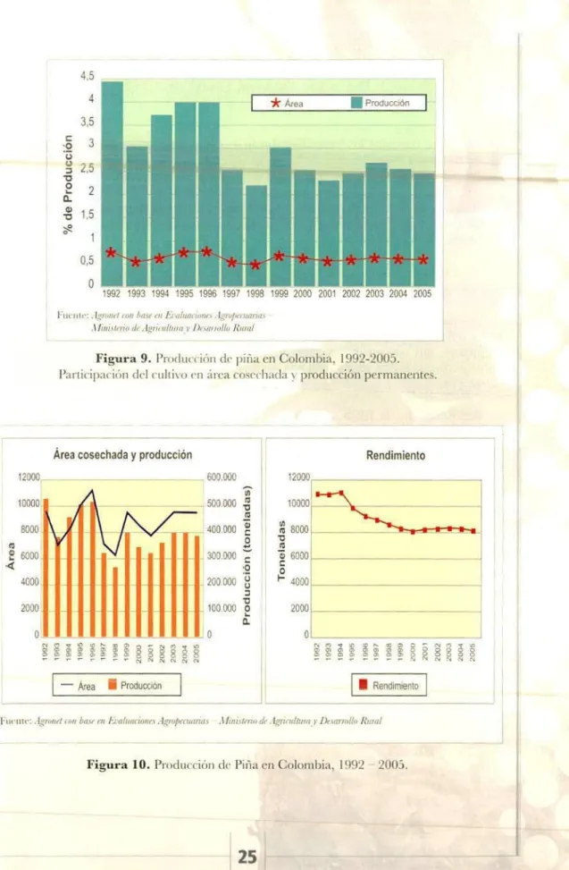 Figura 9.  I'I(IUU(iOlI  Ch piña  CTI  (0k)nhI)ia. 1992-2005.